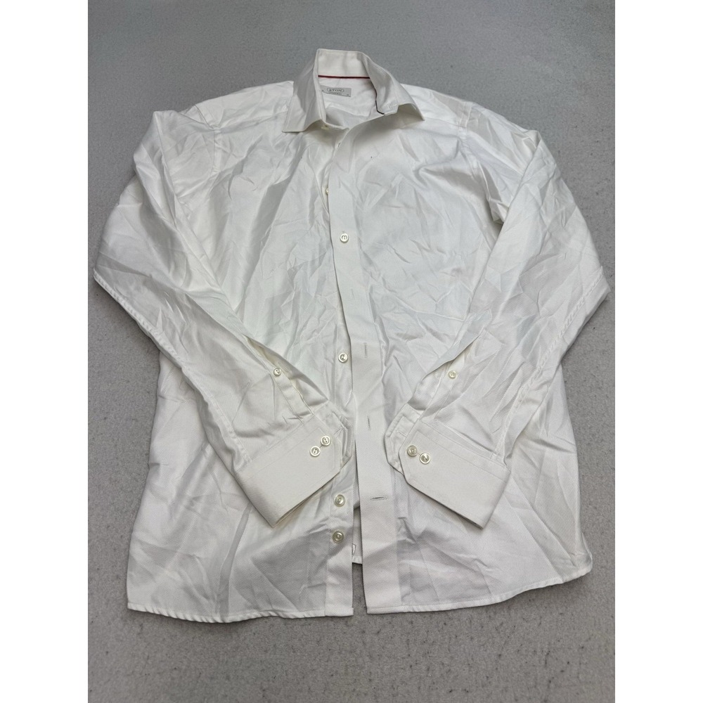 Eton Shirt Mens 15 38 White Twill Regular Fit Dress Long Sleeve Cotton Button